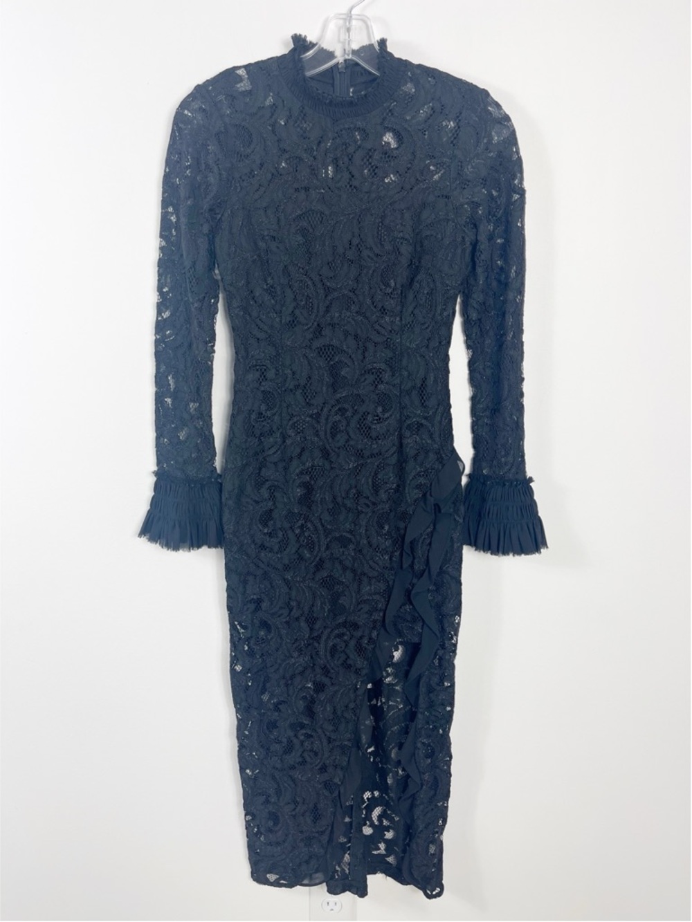 Alexis Fala Lace High Low Midi Dress Size XS Solid Black - Picture 6 of 10